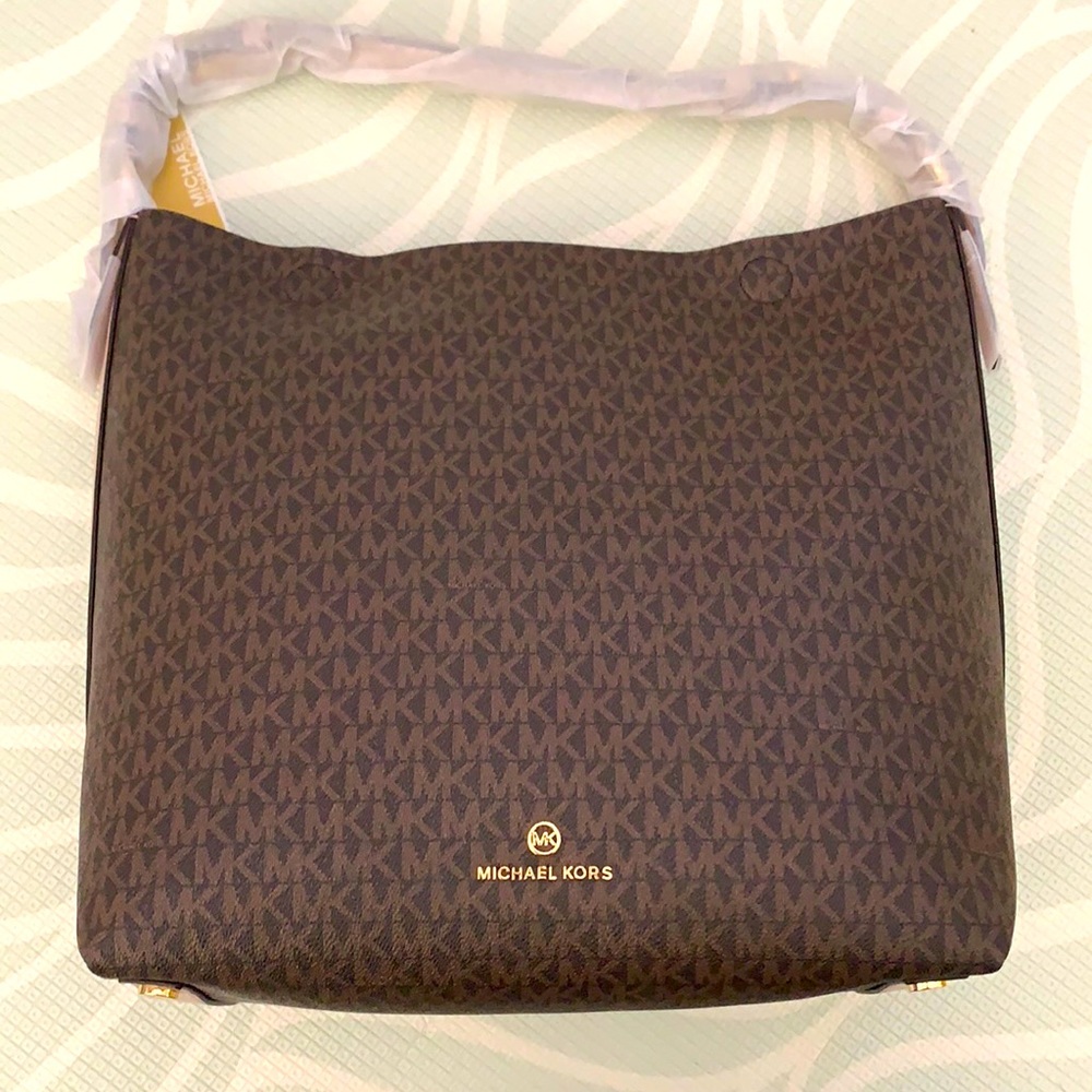 Michael Kors - Large Lucy Shoulder Bag in Brown/Soft Pink